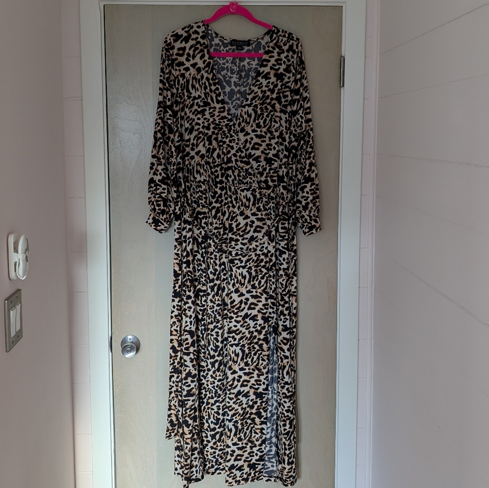Eloquii Leopard Print Maxi Dress